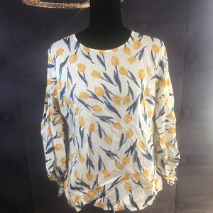 Floral Blouse with Yellow Flowers